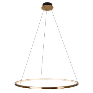 Lampa wisząca ze złotym ringiem LED 19W Ø 50cm do salonu QUEEN P0493 MAXLIGHT