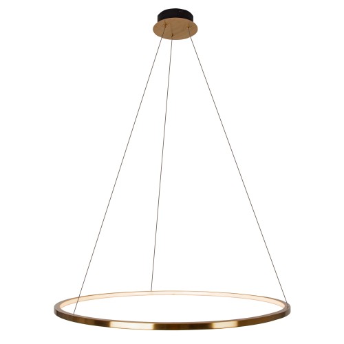 Lampa wisząca ze złotym ringiem LED 19W Ø 50cm do salonu QUEEN P0493 MAXLIGHT