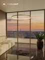 Lampa wisząca ze złotym ringiem LED 19W Ø 50cm do salonu QUEEN P0493 MAXLIGHT