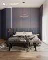 Lampa wisząca ze złotym ringiem LED 19W Ø 50cm do salonu QUEEN P0493 MAXLIGHT