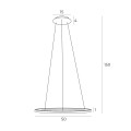 Lampa wisząca ze złotym ringiem LED 19W Ø 50cm do salonu QUEEN P0493 MAXLIGHT