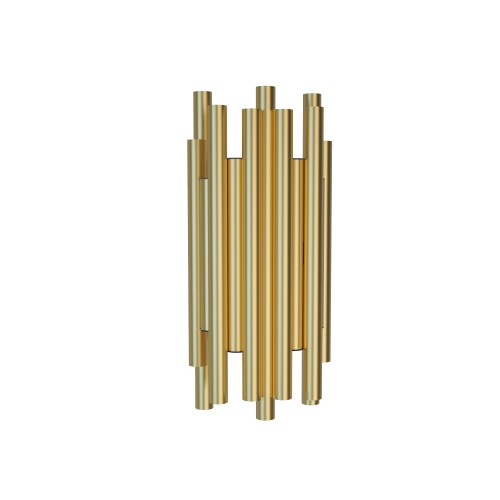 Nowoczesny, elegancki złoty kinkiet LED 8x1W do korytarza, ORGANIC W0311D MAXLIGHT