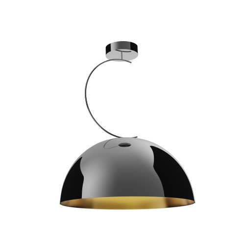 Lampa sufitowa czarno-złota z kloszem kopułą, gwint E27, do salonu TWENTY P0463 MAXLIGHT