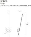 Złoty kinkiet podłużny cienki LED IP44 regulowany 79cm do salonu SPIDER W0297 MAXLIGHT