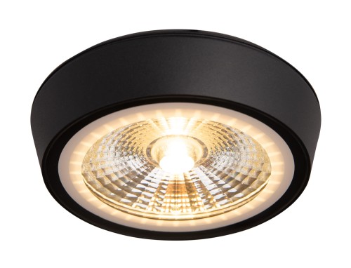 Okrągła lampa sufitowa 12W LED czarna 12,8cm do salonu IP65 CHARON C0208 MAXLIGHT