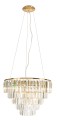 Złota lampa wisząca ze szklanymi kryształkami 15xG9 glamour MONACO P0424 MAXLIGHT