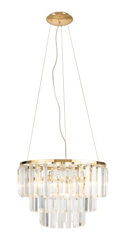 Żyrandol w stylu glampur, lampa wisząca ze szklanymi kryształkami MONACO P0423 MAXLIGHT