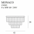 Lampa sufitowa w stylu glamour złota ze szklanymi kryształkami MONACO C0205 MAXLIGHT