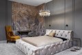 Duża lampa wisząca ze szklanymi kryształkami i złotą obręczą PRINCE P0421 MAXLIGHT