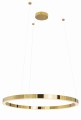 Duża lampa wisząca, podwieszany złoty ring 110cm, ściemnialna 67W LUXURY P0370D MAXLIGHT