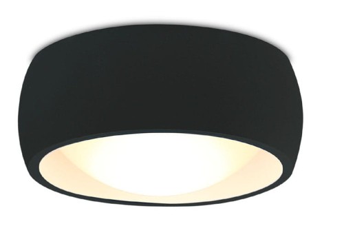 Czarna, minimalistyczna lampa sufitowa 10,8cm IP44 8W LED 3000K KODAK C0204 MAXLIGHT