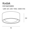 Czarna, minimalistyczna lampa sufitowa 10cm IP44 8W LED 3000K KODAK C0203 MAXLIGHT