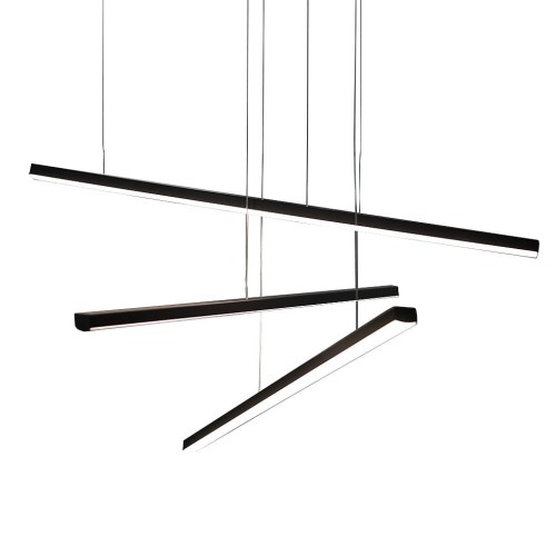 Lampa wisząca czarna z trzema liniowymi kloszami 3x12W TRIO LED P0311D MAXLIGHT