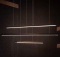 Lampa wisząca czarna z trzema liniowymi kloszami 3x12W TRIO LED P0311D MAXLIGHT