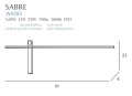 Czarny, smukły kinkiet ściemnialni z włącznikiem dotykowym LED 10W SABRE W0283 MAXLIGHT