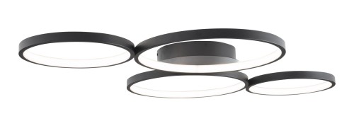 Czarna lampa sufitowa, LEDowe ringi, 67W do salonu, sypialni VELVET C0200 MAXLIGHT