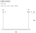 Czarna podłużna lampa wisząca liniowa ściemnialna LED 16W nad stół ORGANIC P0354D MAXLIGHT