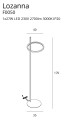 Złota lampa podłogowa nowoczesna, klosz złota obręcz LED 27W LOZANNA F0050 MAXLIGHT