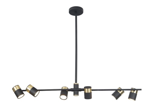 Czarno-złota, 6-punktowa lampa wisząca do salonu, jadalni PUMA P0409 MAXLIGHT