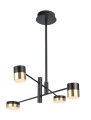 Czarno-złota lampa wisząca do nowoczesnego salonu 4x7W LED PUMA P0404 MAXLIGHT