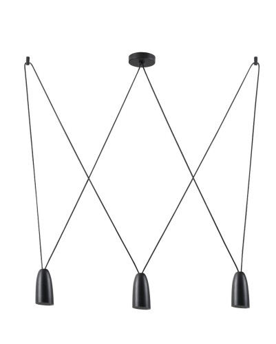 Nowoczesna, 3=punktowa lampa wisząca czarna do salonu 3xG9 SISTEMA P0399 MAXLIGHT