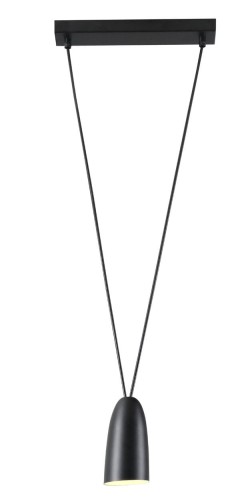 Pojedyncza, czarna lampa wisząca na gwint G9 do jadalni, salonu SISTEMA P0400 MAXLIGHT