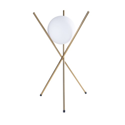 Lampka stołowa do salonu na komodę, kolor biały/mosiądz, 1xE27 XENA T0044 MAXLIGHT