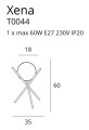 Lampka stołowa do salonu na komodę, kolor biały/mosiądz, 1xE27 XENA T0044 MAXLIGHT