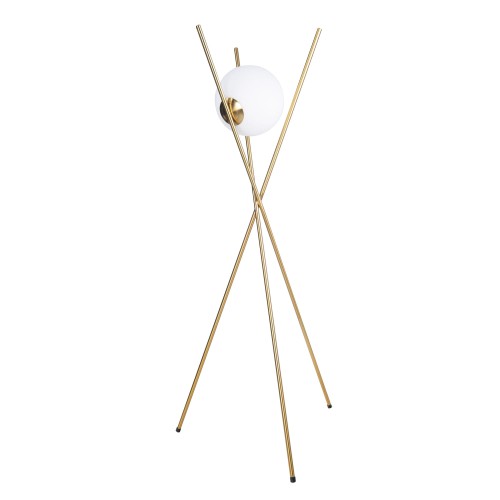 Nowoczesna lampa stojąca podłogowa z kolroze biały/mosiądz XENA F0055 MAXLIGHT