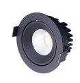 Oczko wpuszczane czarne uchylne okrągłe IP65 12W LED 9cm CYKLOP H0095 MAXLIGHT