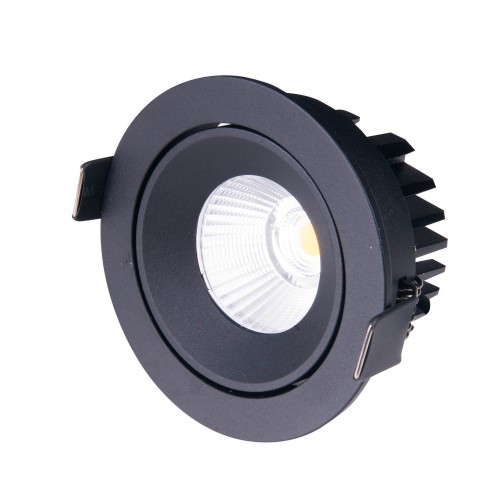 Oczko wpuszczane czarne uchylne okrągłe IP65 12W LED 9cm CYKLOP H0095 MAXLIGHT