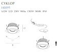 Oczko wpuszczane czarne uchylne okrągłe IP65 12W LED 9cm CYKLOP H0095 MAXLIGHT