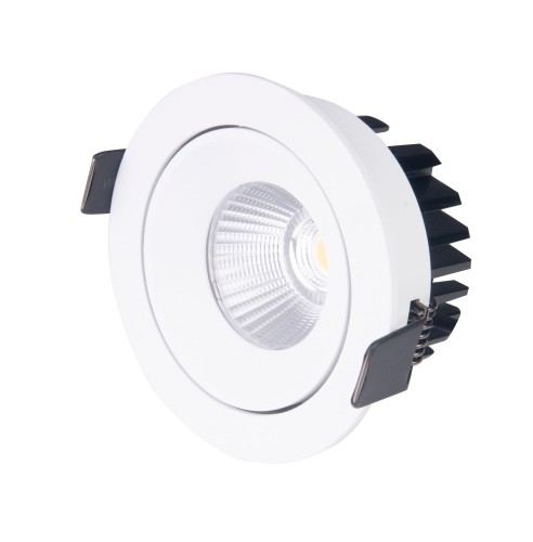 Oczko wpuszczane białe uchylne okrągłe IP65 12W LED 9cm CYKLOP H0094 MAXLIGHT