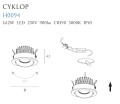 Oczko wpuszczane białe uchylne okrągłe IP65 12W LED 9cm CYKLOP H0094 MAXLIGHT