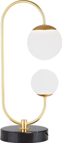 Lampa stołowa złota z kloszami kulkami, marmurowa podstawa Toro T0041 Maxlight