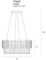 Złota lampa wisząca ze szklanymi kryształkami w stylu glamour TREND P0368 MAXLIGHT