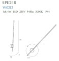 Biały kinkiet podłużny 79cm, smukły, LED 8,4W do salonu, jadalni SPIDER W0212 MAXLIGHT