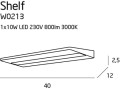 Biały kinkiet nowoczesny SHELF 10W LED 40cm szerokości W0213 MAXLIGHT