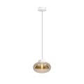 Lampa wisząca ze szklanym, bursztynowym kloszem i marmurem 1xE27 MOONSTONE P0518 MAXLIGHT