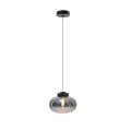 Lampa wisząca ze szklanym, dymionym kloszem i czarnym marmurem E27 MOONSTONE P0515 MAXLIGHT