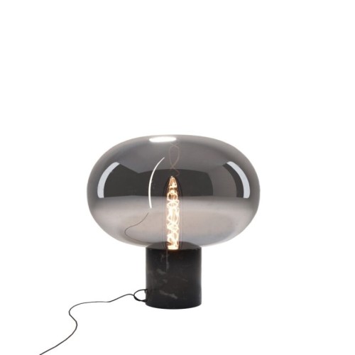 Lampa stołowa z marmurowa podstawą i szklanym kloszem 1xE27 MOONSTONE T0057 MAXLIGHT