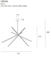 Lampa wisząca biała z liniowymi kloszami LED 33W do sypialni 3000K SPIDER P0270 MAXLIGHT