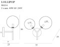 Elegancki, podwójny kinkiet ze szklanymi kloszami do sypialni 2xG9 LOLLIPOP W0254 MAXLIGHT