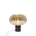 Lampa stołowa z podstawą z czarnego marmuru i szklanym kloszem MOONSTONE T0058 MAXLIGHT
