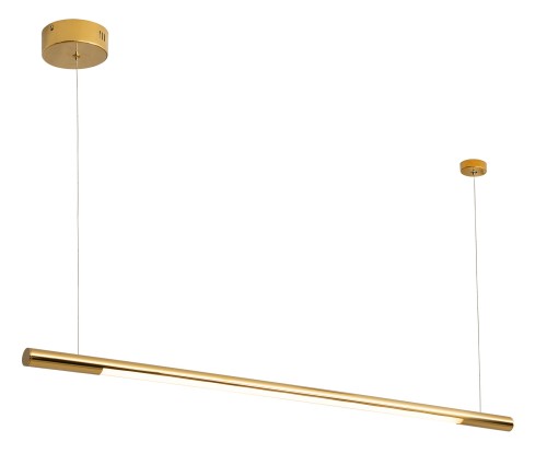 Złota, liniowa lampa wisząca, podłużna do eleganckiej jadalni 16W ORGANIC P0356 MAXLIGHT