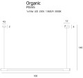 Lampa wisząca pozioma podłużna, nad blat kuchenny LED 16W ORGANIC P0355 MAXLIGHT