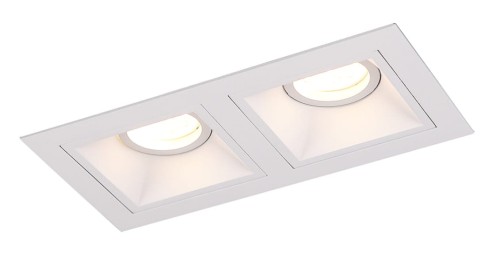 Podwójna oprawa podtynkowa prostokątna biała 2xGU10 wpuszczana HIT H0081 MAXLIGHT
