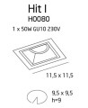 Kwadratowa, biała wpuszczana oprawa, oczko podtynkowe 1xGU10 HIT H0080 MAXLIGHT