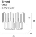 Kinkiet glamour złoty ze szklanymi kryształkami soplami do salonu TREND W0251 MAXLIGHT