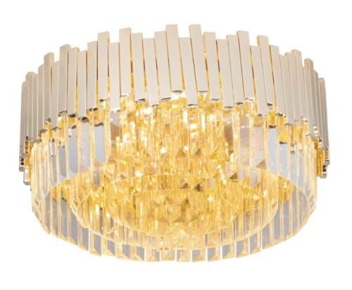 Okrągła lampa sufitowa złota ze szklanymi kryształkami 8xE14 TREND C0165 MAXLIGHT